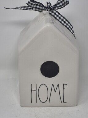 Rae Dunn Bird house HOME White Black Artisan Collection by Magenta